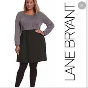 Lane Bryant Black Dress Gray Sparkly Top New with Tags Holidays Plus Size 18/20